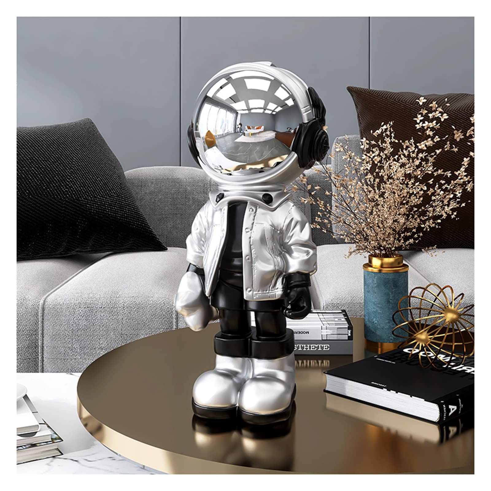 AOPPLSOT Astronaut Decorative Key Bowl with Tray, Key Holder and Jewelry Storage Box, Astronaut Sculpture, Home Decor for Spaceman Lovers,Astronaut 03