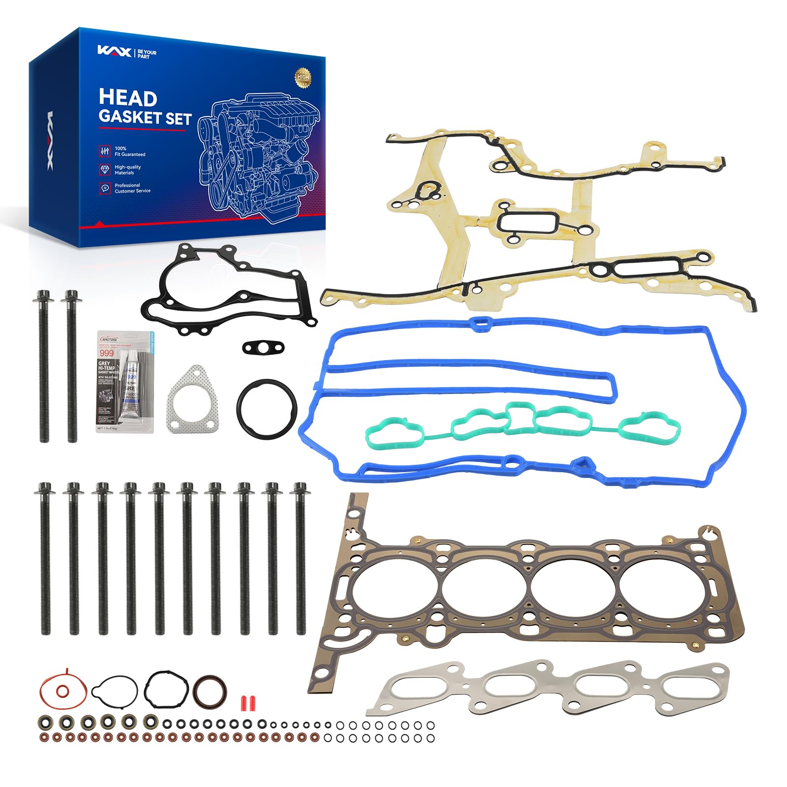 KAX Engine Cylinder Head Gasket Set Compatible with Chevy Cruze 2011-2015, Buick Encore 2013-2016, Trax 2015-2016, Sonic 2012-2016 1.4L, Head Gasket Kit, OE# HS26540PT-1