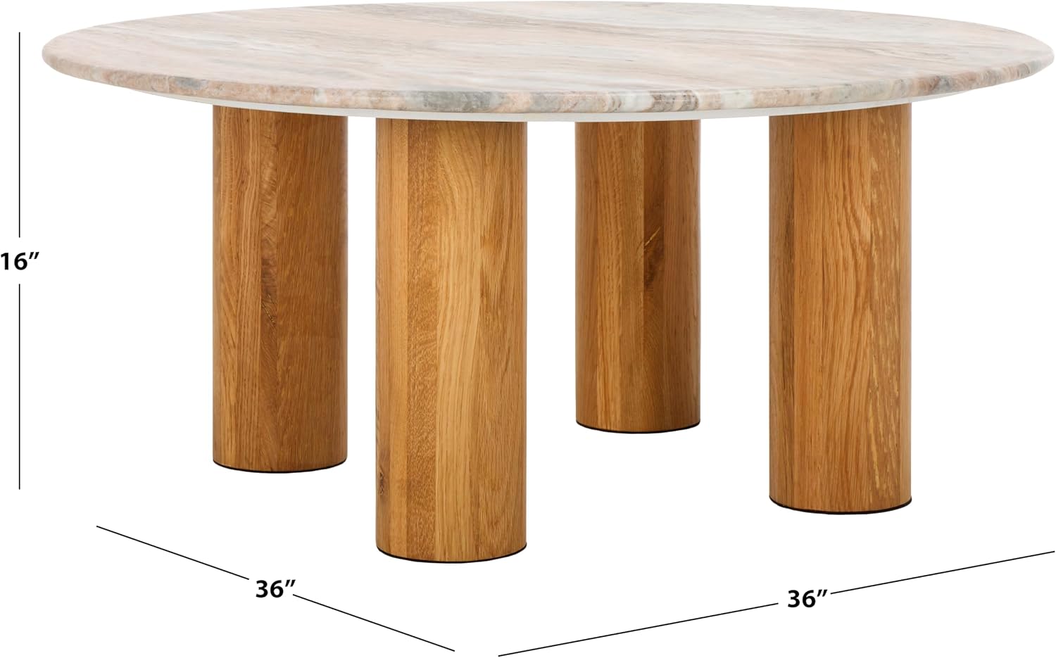 SAFAVIEH Couture Collection Tylee Brown Solid Wood/Marble Coffee Table