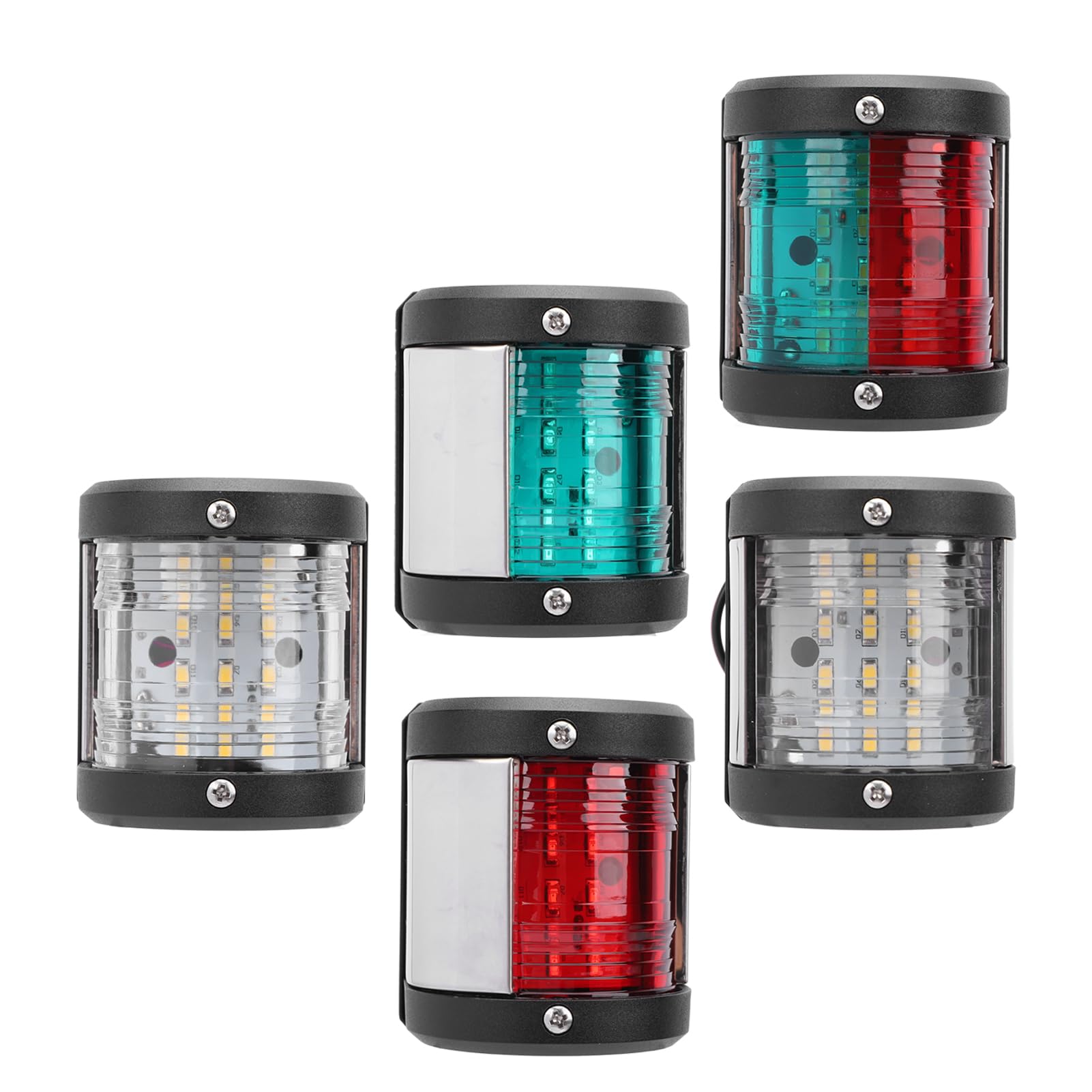 Luci di navigazione in barca 5pcs 5pcs, seta di dritta e porto rosso, luci di prua a LED IP66, luci di navigazione marina per recipienti da 12 m da 12v a 24 V