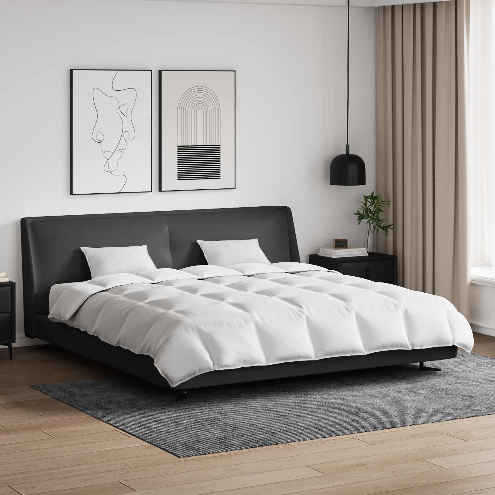 Duvet blanc plume de canard 5kg literie idéale pour chambre parentale