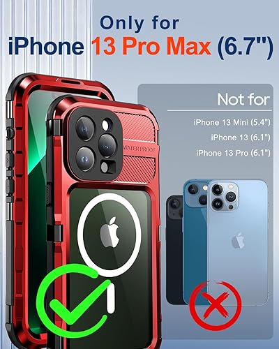 Miniatura 9 de WIFORT Funda impermeable para iPhone 14 Pro - Funda protectora de cuerpo completo de metal resistente, protector de pantalla integrado, IP68 a