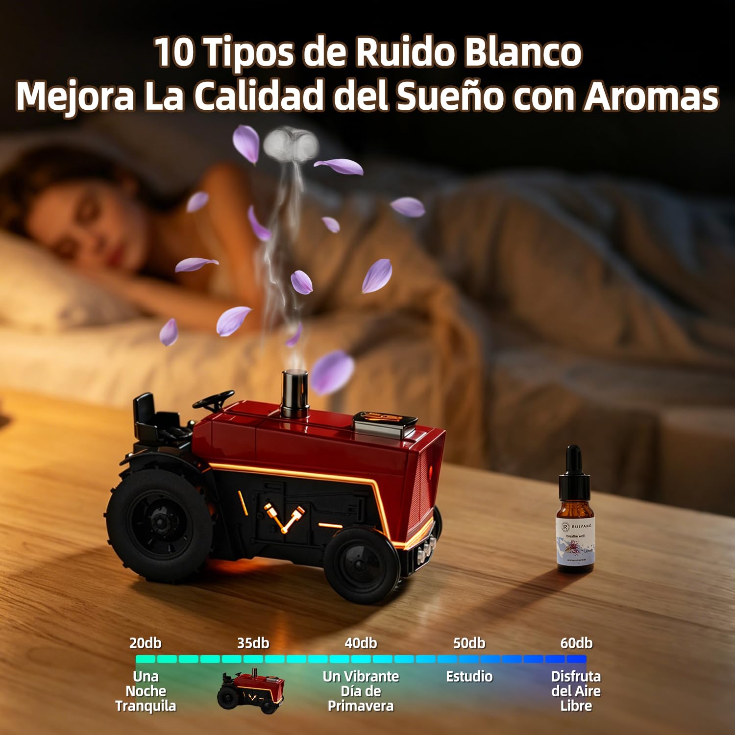 yAyusi Tractor Difusor de Aceites Esenciales, Medusas Aroma Humidificador
