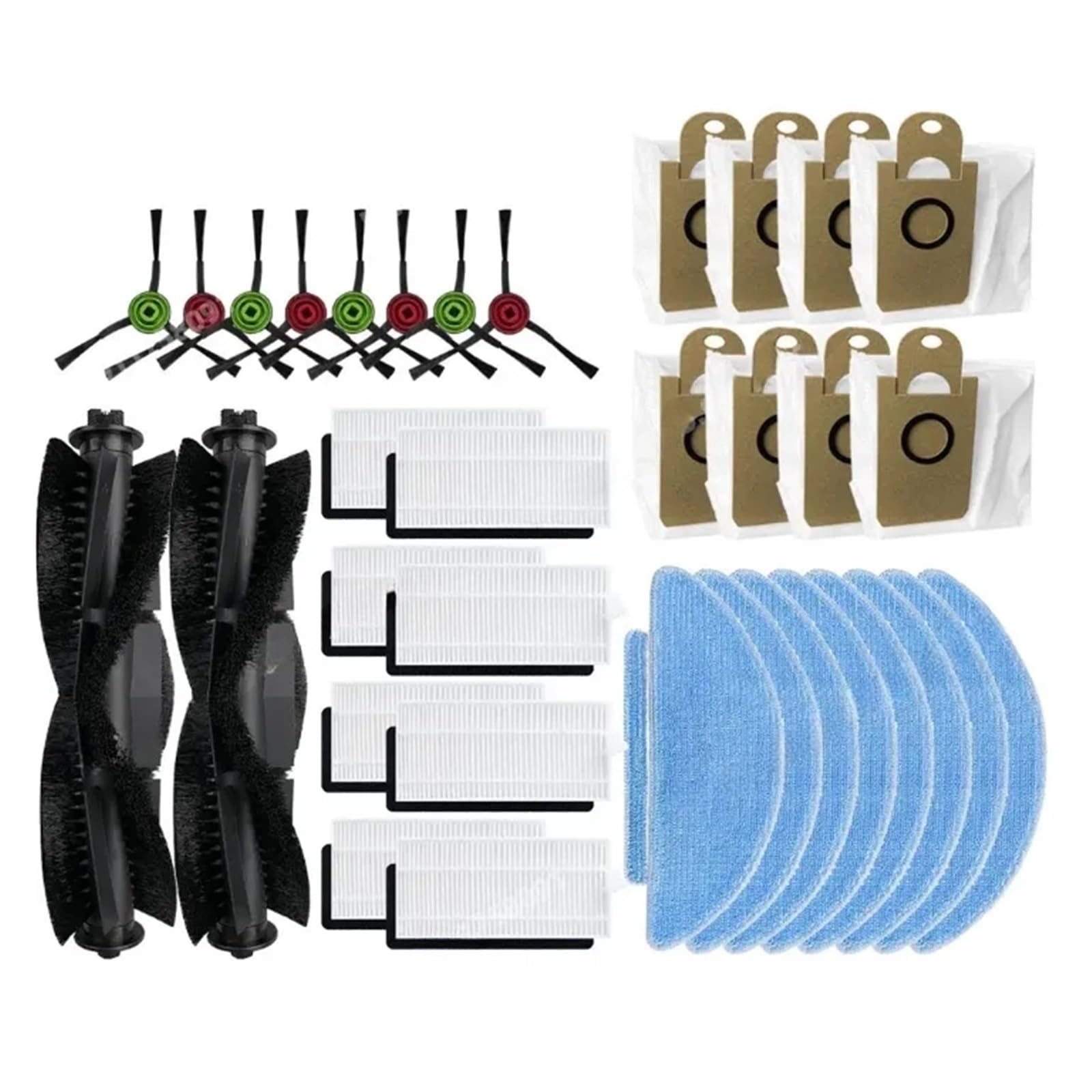 Compatible Avec Cecotec Conga 7490/7290, Compatible Avec Eternal Home Genesis X-treme Sac À Poussière Sac Robot Aspirateurs Pièces De Rechange Accessoires(34pcs)