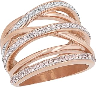 s.Oliver Ring Edelstahl Damen Ringe, mit Kristall, Kommt in Schmuck Geschenk Box