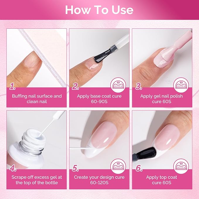 MelodySusie 8ML White Gel Liner Nail Art Polish,for Line and Patterns of Painting,French Nail Tips,DIY Manicure Pedicure for Home DIY Salon Use miniatura 6