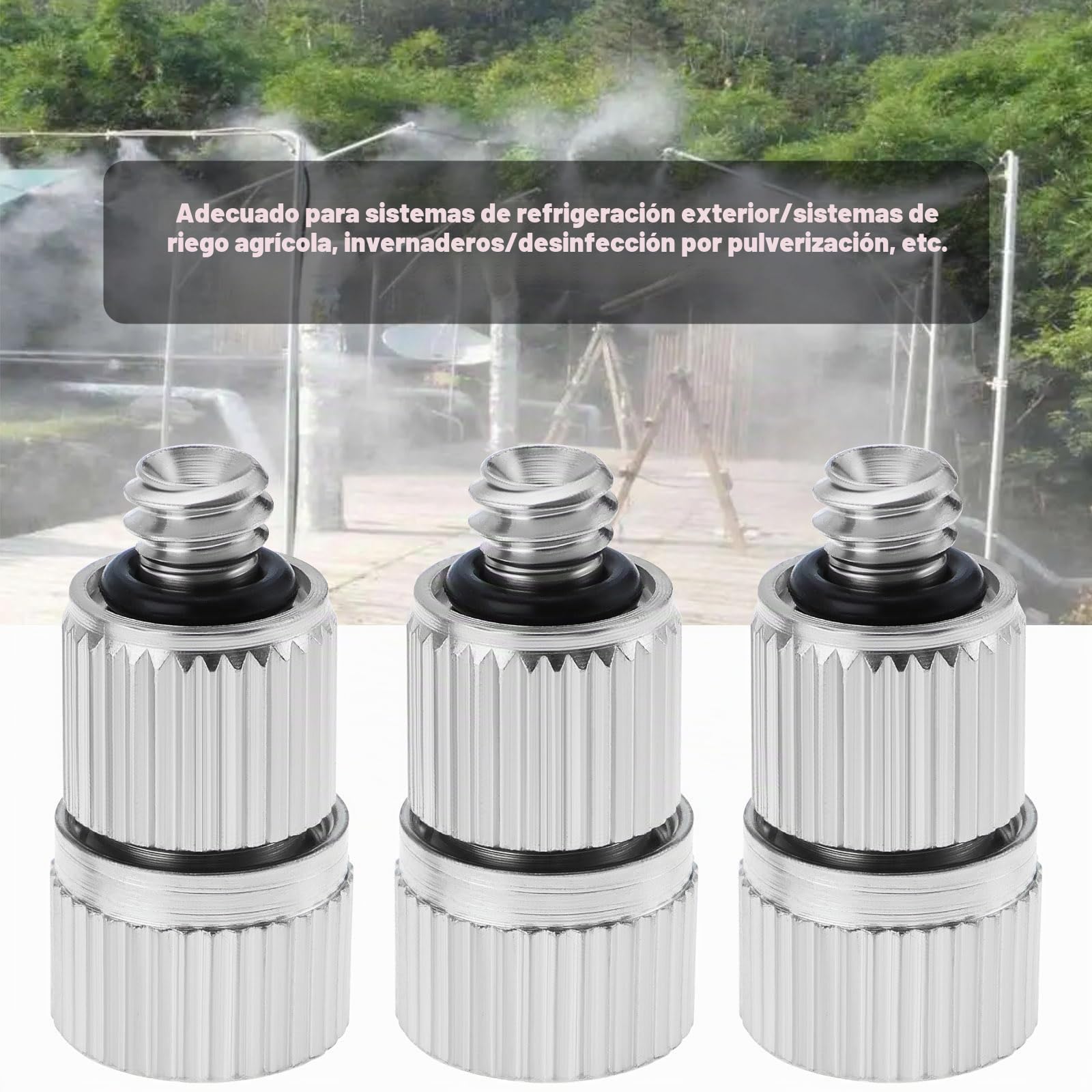 SG Store 30 boquillas de niebla de alta presión con orificio de 0,3 mm para aspersores de invernadero, plantas de riego de 18,5 x 9,5 mm, color plateado