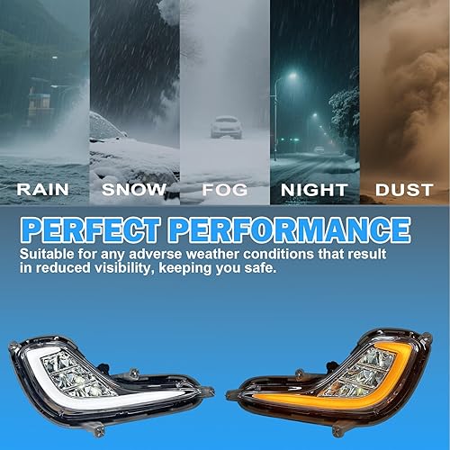 Miniatura 3 de Compatible con luces antiniebla Hyundai Accent 2012-2017 con DRL y intermitente, kit completo con interruptor y arnés (versión LED)