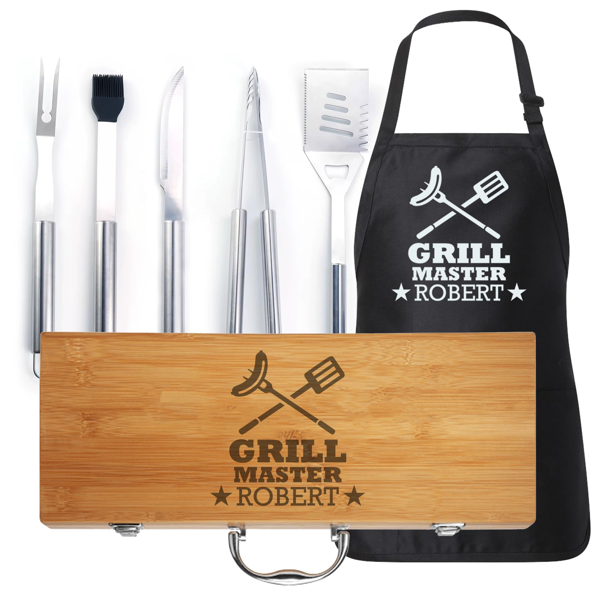 Personalized BBQ Tool Set for Dads (Grill Master #3)