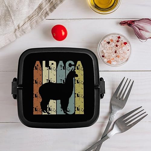 Miniatura 8 de Caja Bento de alpaca retro para adultos, lonchera de doble capa, contenedor de almuerzo para trabajo y campamento