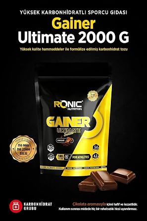 CULINARY CRAFTS Ronic Nutrition Gainer Ultimate 2000 G Weight Gain Carb Powder (chocolate Flavored) Shaker And 2 Disposable Whey Gifts
