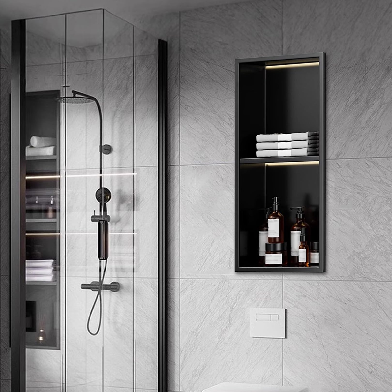 Niche de douche LED acier inoxydable 304 étagère encastrable cuisine