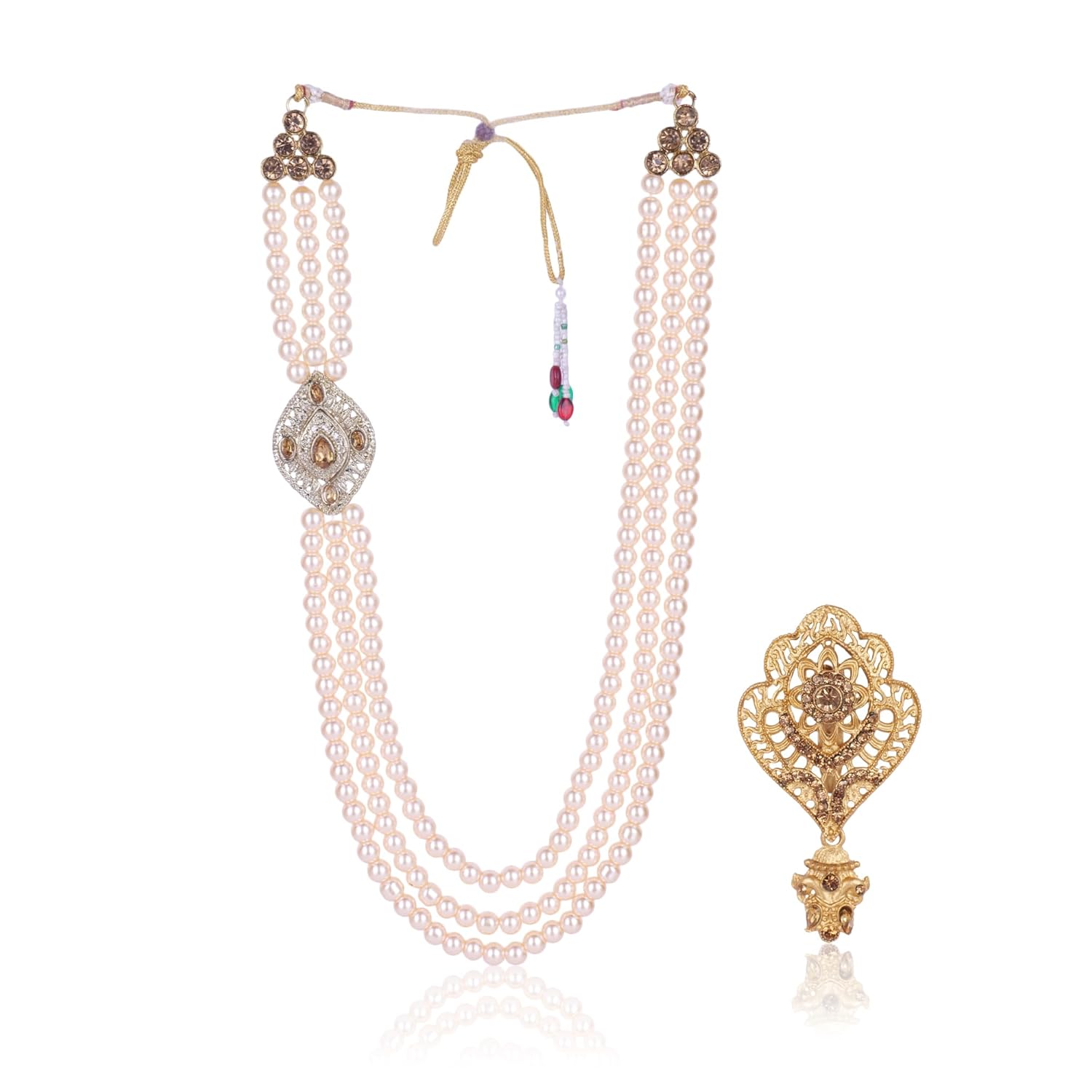 pearl beads Dulha groom sherwani Necklace/Moti Mala for Men for wedding | Exquisite Groom Mala and Brooch Set | Perfect for Grooms… pearl beads Dulha groom sherwani Necklace/Moti Mala for Men for wedding | Exquisite Groom Mala and Brooch Set | Perfect for Grooms…