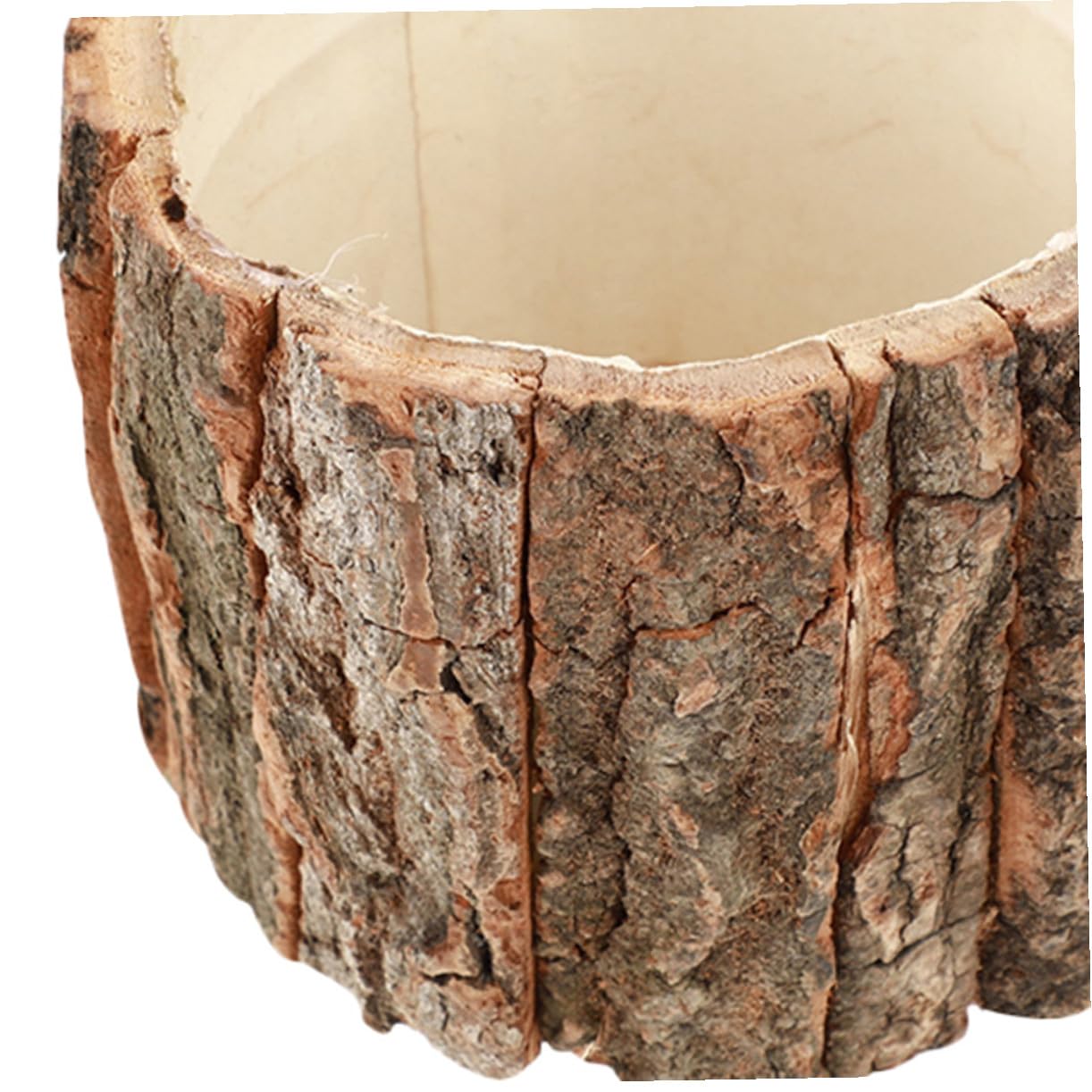 Generisch Kräuterspirale Holz aus Natürlichem Holz im 3 Stück mit Rindenpflanzgefäß als Holzblumentopf für Garten und Home Dekoration