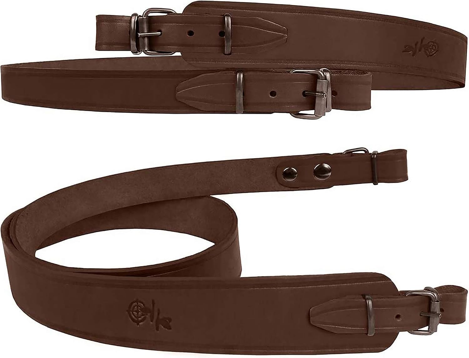 BRONZEDOG Leather Rifle Sling Durable Hunting Shoulder Strap Adjustable Shotgun Belt Handmade Crossbow Gun Accessories Brown