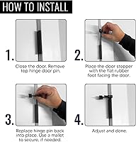 Vista 6 de DCC Home Decor - Paquete de 3 topes de puerta de color negro mate de alta calidad con parachoques de goma extra ajustable de 2.5 pulgadas de ancho