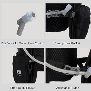 Nathan Hydration Vest with 2 Liter Bladder Included, Running Vest for Men and Women, Running Backpack w/ Smartphone Pocket, One Size Fits Most
