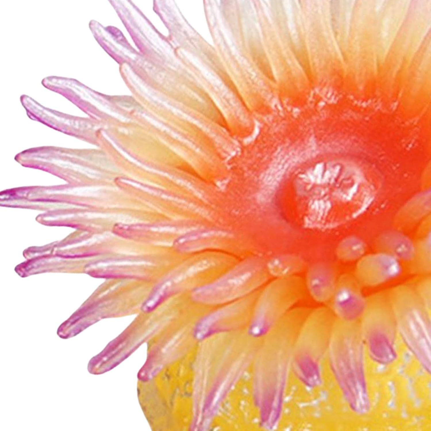 Marine Life Sea Anemone Aquarium Landscape Simulation Marine Animals Animal Figurines for Crafts New Years Gift Congnitive Toy Teaching Aid, Yellow, Large