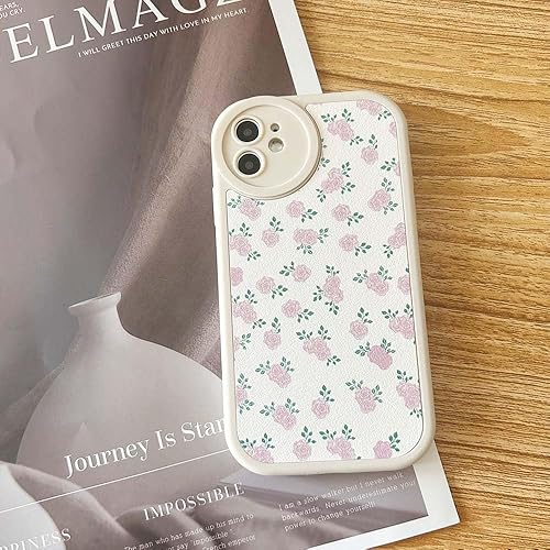 Miniatura 5 de Funda para iPhone 12, diseño estético de cuadrícula de flores rosas, diseño de preparación, para mujeres y niñas, funda de teléfono floral de