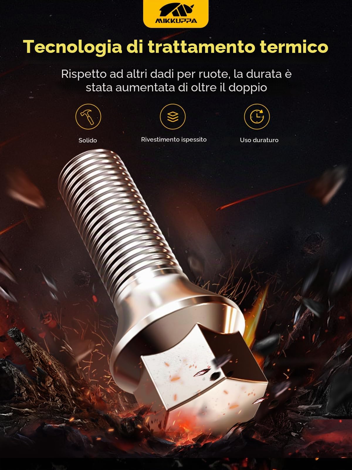 20 bulloni per ruota, M12 x 1,5, lunghezza gambo: 28, anello conico 60°, larghezza chiave 17 mm, argento cromato