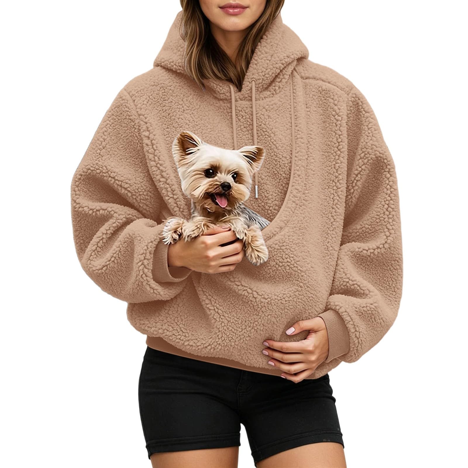 Pet Pouch Hoodie Oversized Pullover for Cats and Small Dogs