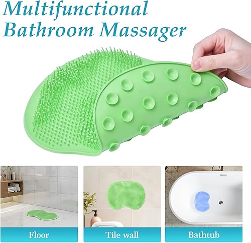 Wall Mounted Silicone Foot Scrubber & Back Washer - Blue(Green_1Pack)