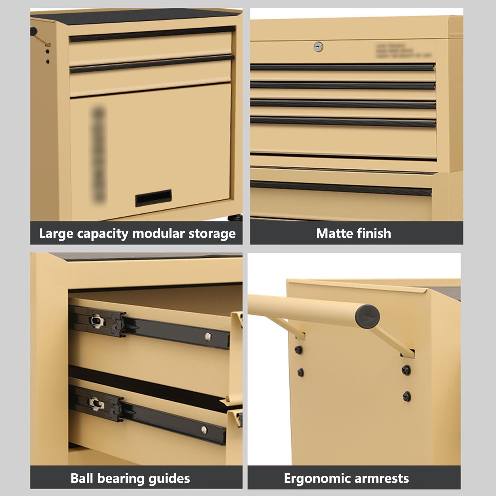 Organizzatore Cassetta portautensili con rotelle a 7 cassetti, armadietto ruote(Green)