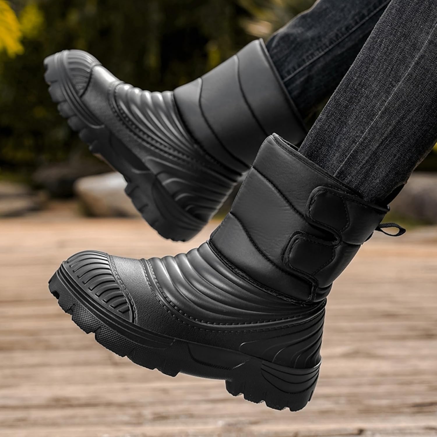 Men's Winter Snow Boots, Fleece-Lined Warm Ankle Boots, Waterproof Non-Slip Cold Weather Footwear for Outdoor & Daily Wear