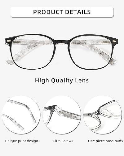 Miniatura 7 de JM Juego de 4 lentes de lectura de calidad con bisagra de resorte para hombres y mujeres