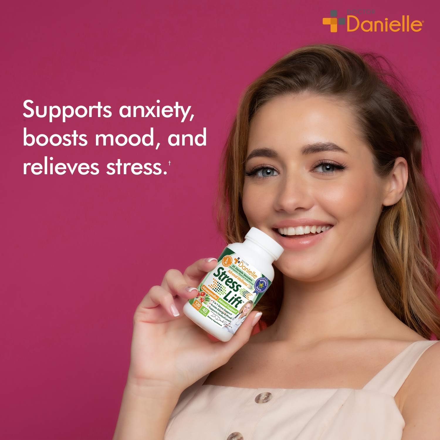 Stress Lift | Best Ashwagandha Supplement - 5 in 1 Organic Stress Relief, Anti-Anxiety & Adrenal, Joy, Mood & Thyroid Support | Relax The Mind, Boost Mood, Relieve Stress 120 Vegan Capsules : Health & Household