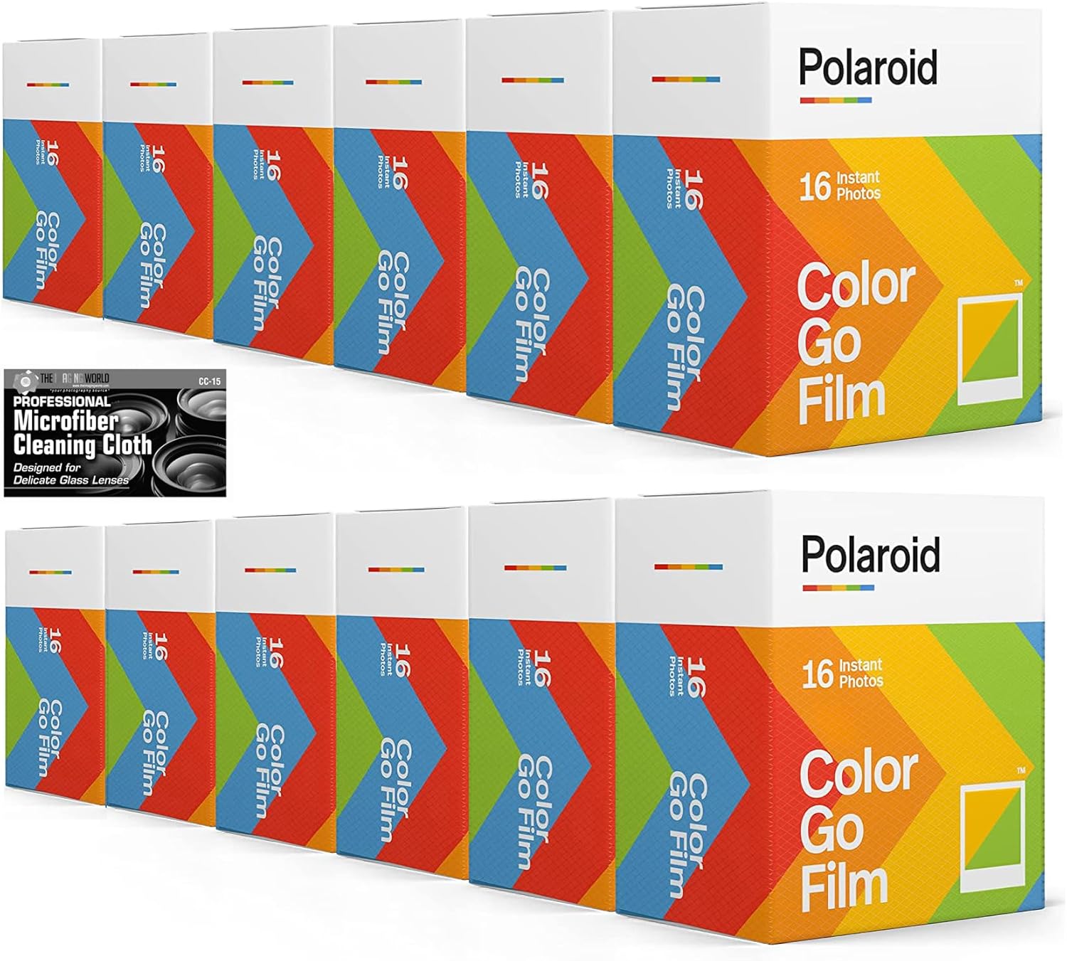 Polaroid Originals Go Instant Color Film for The Polaroid GO Camera - 12 Double Packs with Cloth (192 Photos)