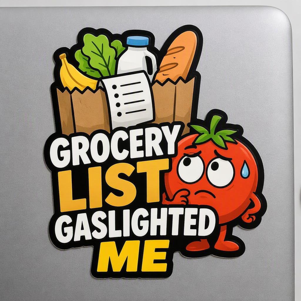 Grocery List Gaslighted Me Sticker Decal Waterproof Vinyl Laptop
