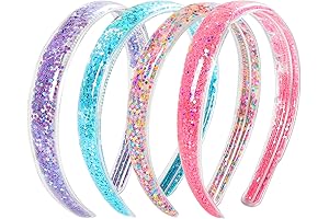 Cute Headbands for Little Girls: 4 Pack Glitter Headbands Ages 2-6