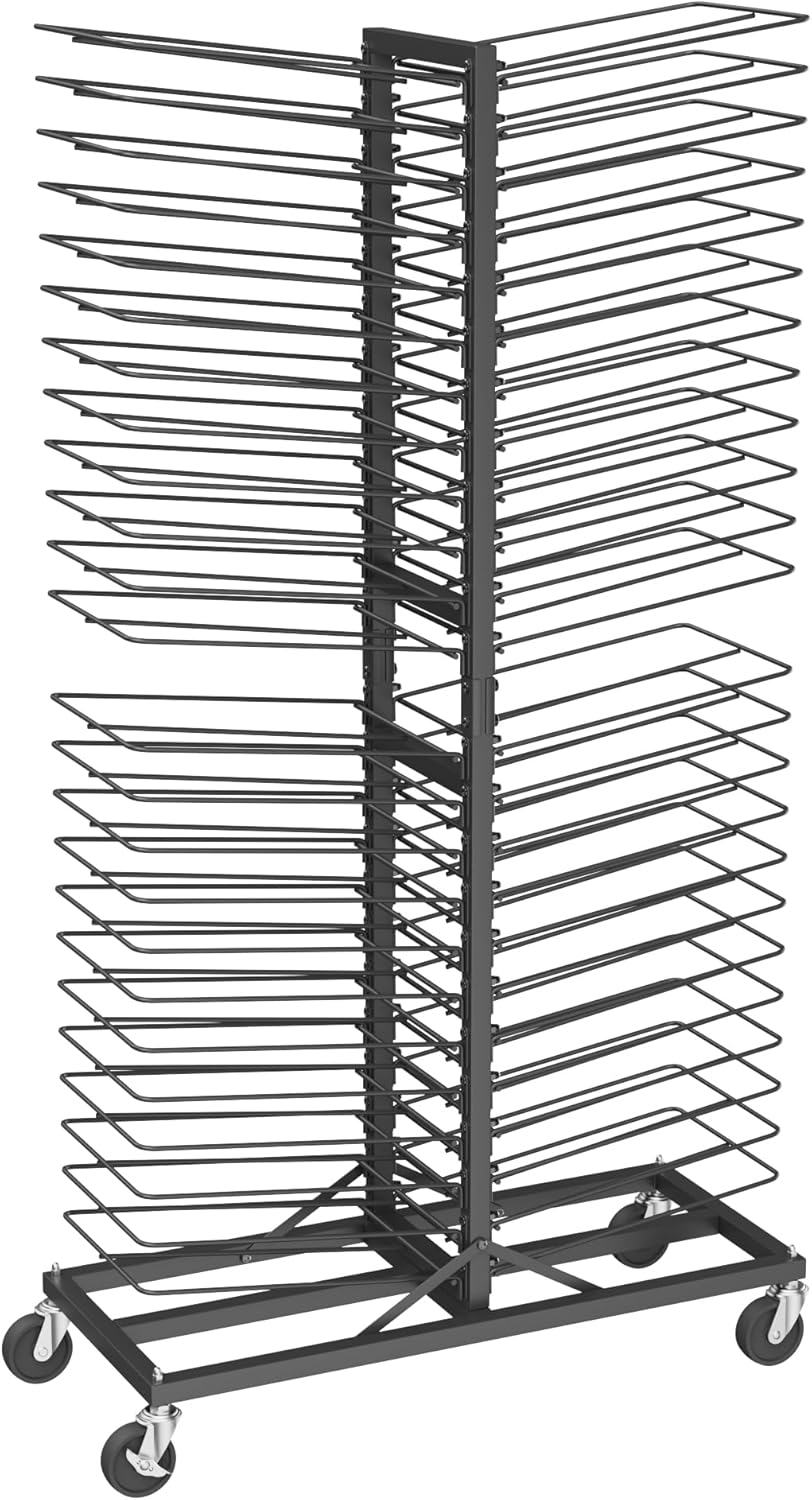 Art Drying Rack,48-Tier Cabinet Door Drying Rack,Vertical Drying Storage Tower with Locking Casters for Classroom,Studio Canvas & Panel Organization