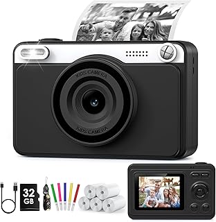 GREENKINDER Instant Children’s Photo Camera, HD/1080P Instant Camera for Children with 32GB Card and 5 Rolls of Thermal Pa…