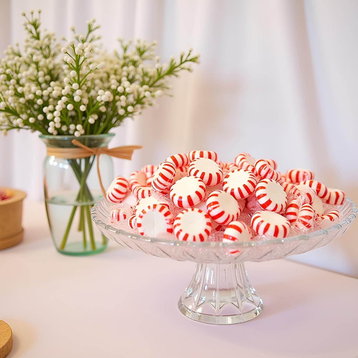 SweetGourmet Peppermint Starlight Arcor Hard Candy Red and White Center Bulk Twist Wrap Mints, 4 Pounds