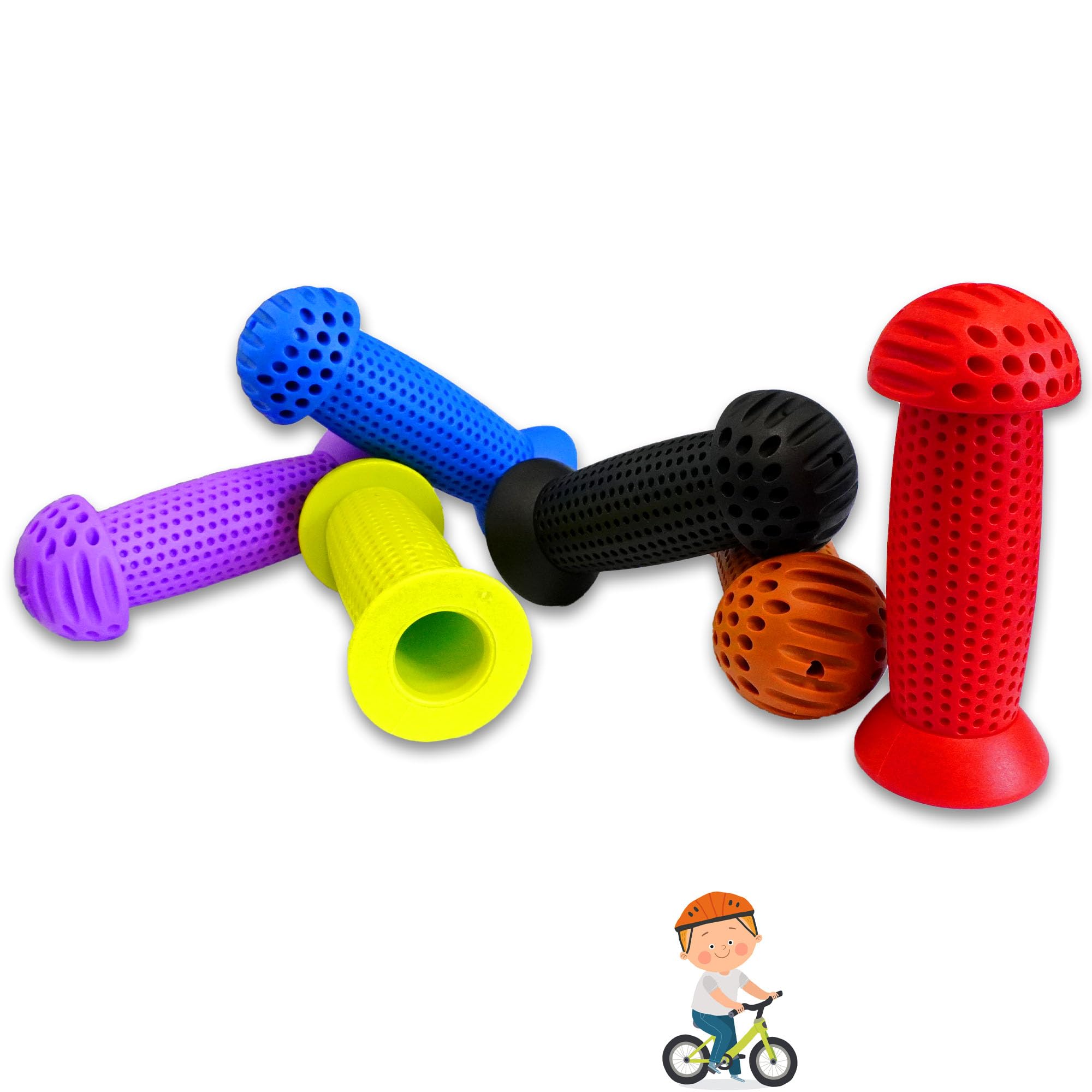 VIAUMBR Kinderfahrradgriffe Fahrradgriffe Griffe Lenkergriffe Ergonomisch Gummi Fahrradlenker rutschfest für Kinder Fahrrad Roller, Kinder Laufrad, Kinderfahrrad 1 Paar 100mm 22mm Kaliber Neongrün Sport & Freizeit
