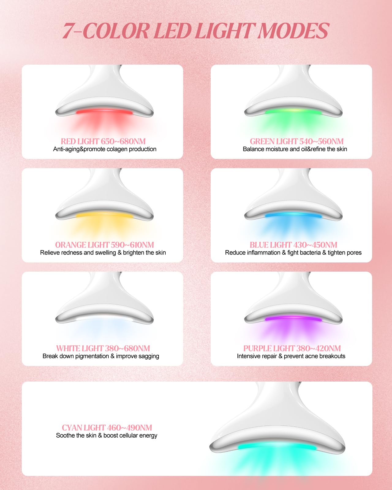 Gesichtsmassagegerät, Face Massager mit 6 Modi, Gesichtsmassage, 45℃ EMS Gerät Gesicht, 7 Farben LED Massagegerät Gesicht, Face Lifting Gerät für Anti-Aging, Lifting & Faltenreduktion, Weiß