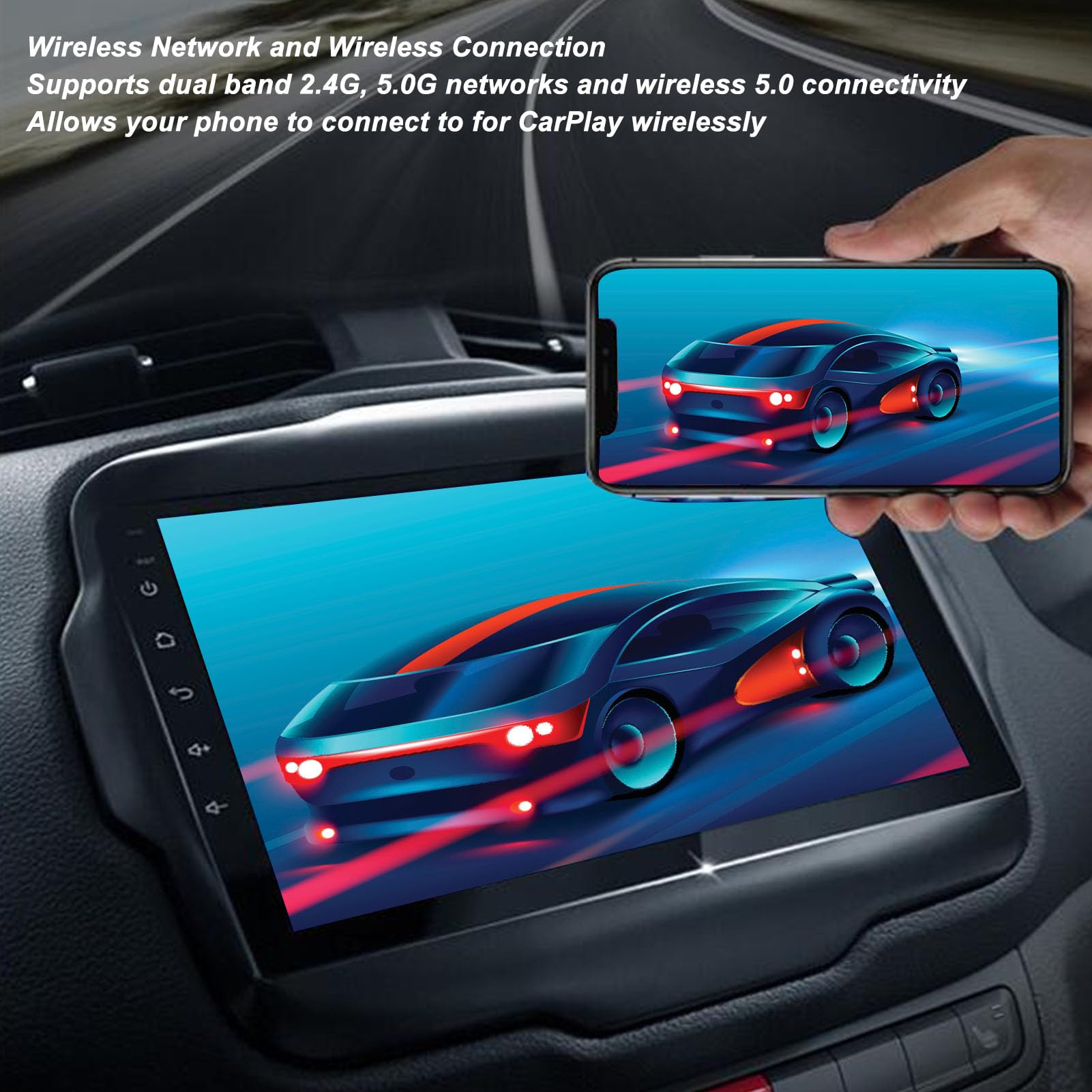 Adattatore Wireless Bluetooth 5.0 Ad Alte Prestazioni per la Conversione da Cavo a Wireless per Auto Compatibili con Auto