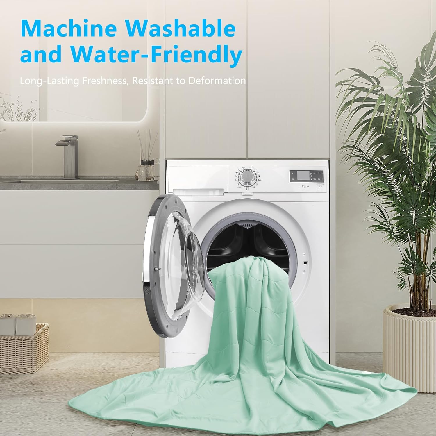 Cooling Blanket, Cooling Comforter King Size - Hypoallergenic, Soft & Lightweight Summer Quilt for Hot Sleepers, King/Cali King Size Bedding (106"x90", Green), Machine Washable