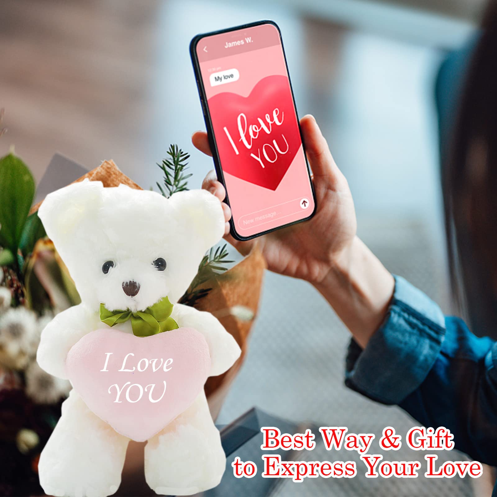 Personalized Teddy Bear With Heart – Custom Text Or Photo, Soft Plush Gift For Valentine’s Day Or Birthday