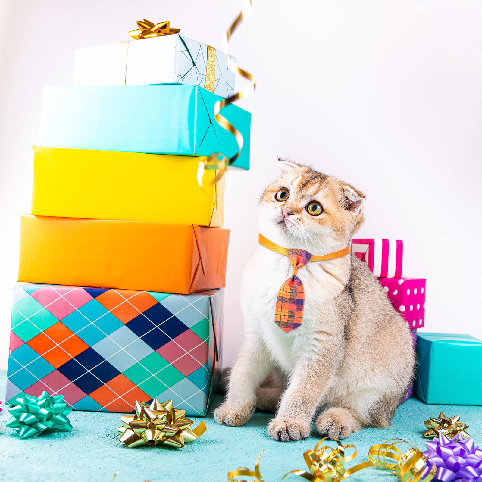 80 Stück Hunde-Fliegen, verschiedene Muster, Hundehalsband, Schleifen, Katzen-Fliege, Fliege für kleine, mittelgroße Welpen, Haustierfotografie, Festival, Fellpflege, Party (karierte Krawatte)