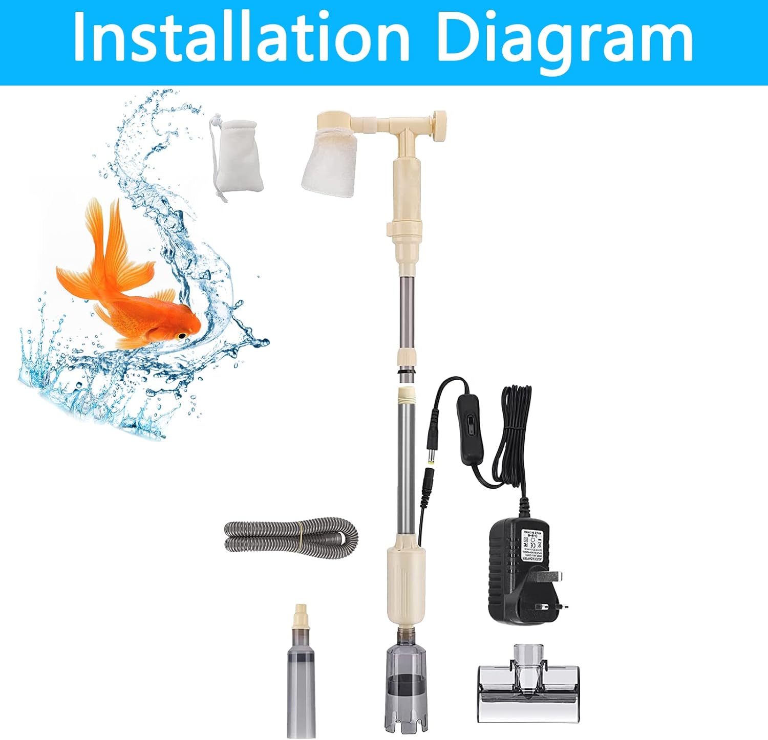 longziming Aquarium Gravel Cleaner, 5 in 1 Automatic Aquarium Siphon ... - Automatic Aquarium Filter Cleaning Services