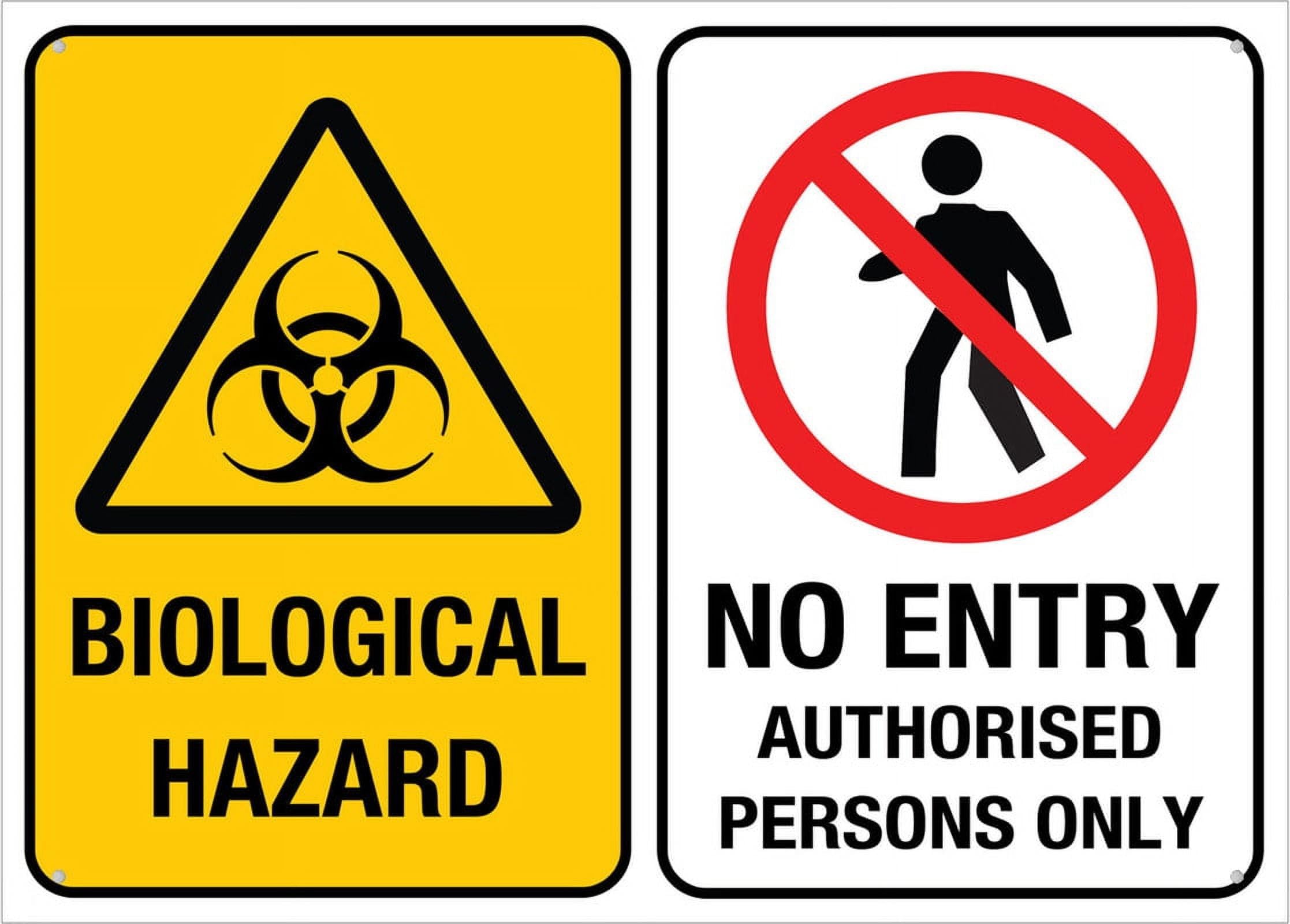 Peiyeety A01 Biological Hazard No Entry Authorised Persons Only Metal Signs 12X8 Inch Rust Free Aluminum,Uv Ink Printing,Durable/Weatherproof Outdoor For Home