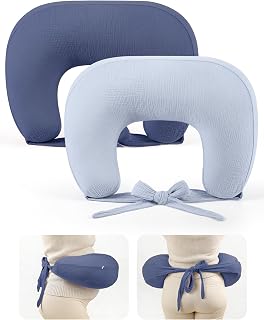 lulumoon Muslin Nursing Pillow Covers: with Strap for Snug Fit & No Sliding