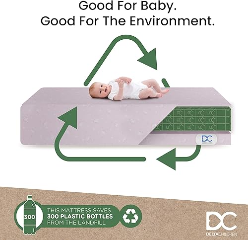 Miniatura 6 de Delta Children Serta - Sábanas ajustables para cuna y niños pequeños con núcleo de fibra de pétalos sertapédicos para cuna y niños (paquete de 2),