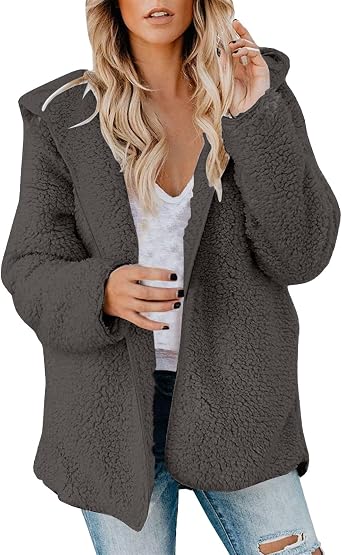 Prime The Day Deals Today 2024,Winter Hiking Puffer Coats Coat Pockets Open in Front of Hooded Jacket Grey, M,Warm Sherpa Thermal Winter Coats with Pocket,Black Frid AmazonS Warehouse Cle