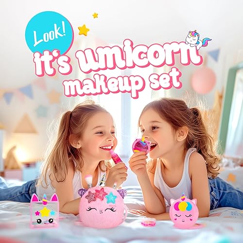 Miniatura 6 de ULOVEME Umicorn - Kit de maquillaje real para niñas pequeñas, juguete de maquillaje real, no tóxico, lavable, regalo para cumpleaños de niñas de 3,
