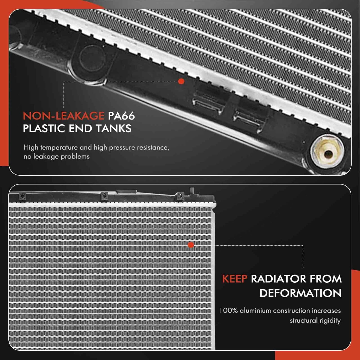 A-Premium Engine Coolant Radiator Assembly with Transmission Oil Cooler Compatible with Honda Fit 2009 2010 2011 2012 2013 L4 1.5L, Replace# 19010RB1J51