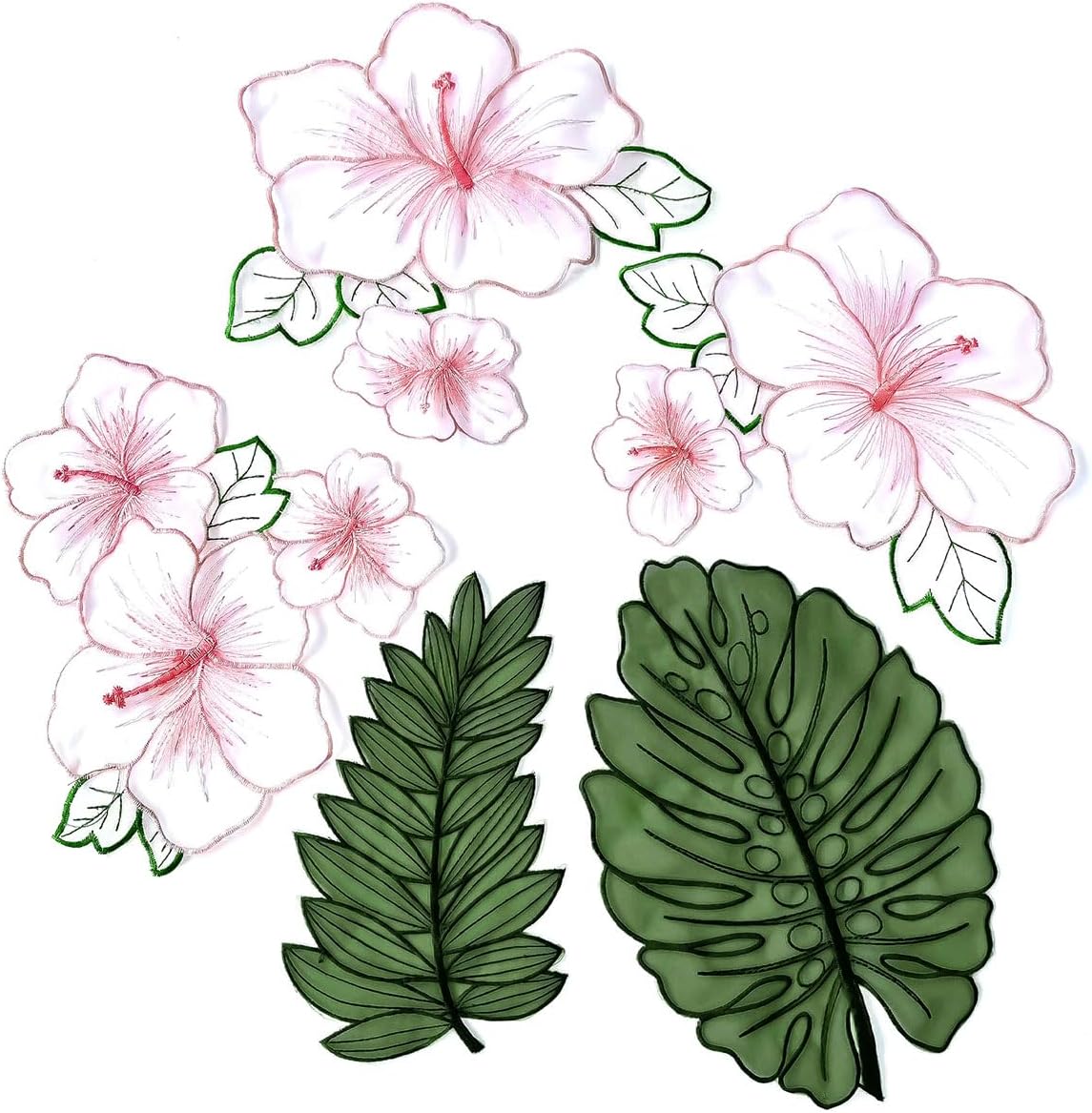 5 PCS Lace Floral Applique, Flower Leaf Appliques for Clothes, Lace Embroidery Patch, Clothing Sewing Patch Decoration, for Shirt, T-Shirt, Wedding Dress, Jeans Accessories